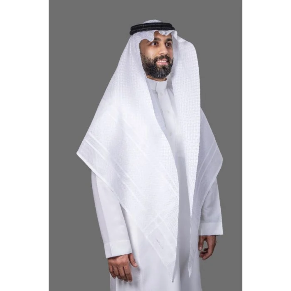 شماغ البسام جون لين ابيض الجديد - متجر شماغ شوب