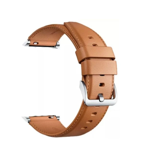 سوار جلدي فاخر متوافق مع Xiaomi Watch S1 - بني