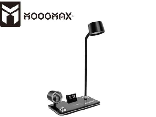 MOOGMAX منصة كهربائية وقاعدة شحن+اضائة+ساعة+مكبر ص...