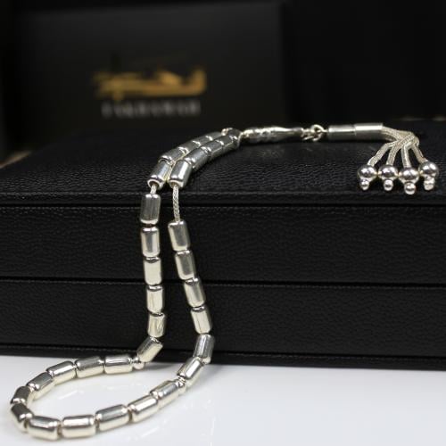 سبحة فضة أسطواني عيار 925 بوزن21جرام