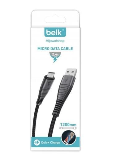 كيبل Micro USB الى USB قماش من بيلك بقوة 2.4 امبير...