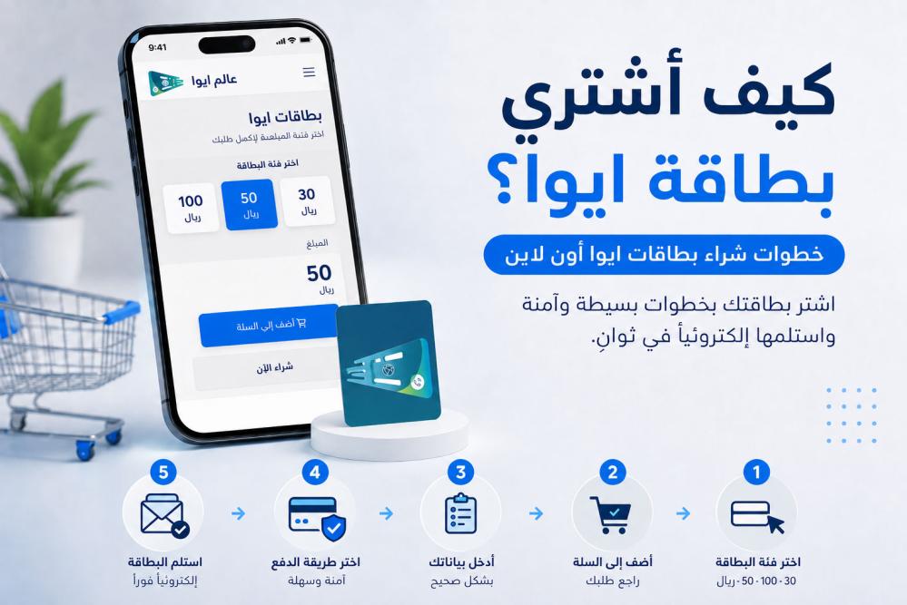 كيف أشتري بطاقة ايوا؟ خطوات شراء بطاقات ايوا أون لاين