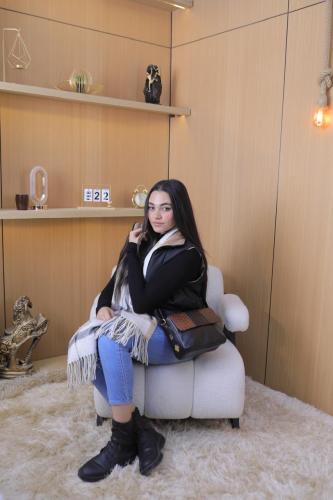 حقيبه نسائيه سوداء جلد طبيعي