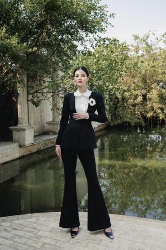 Flare Long Sleeved Cotton Spandex Blazer