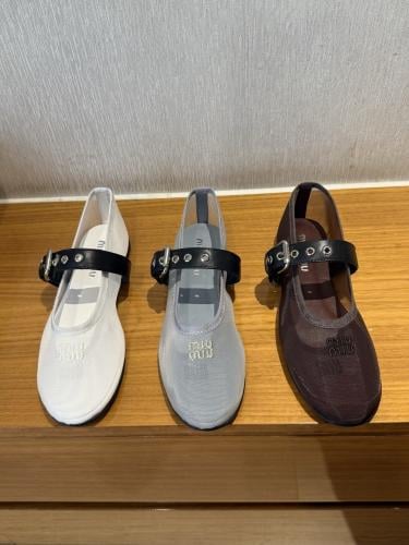 MIU MIU Mesh fabric ballerinas