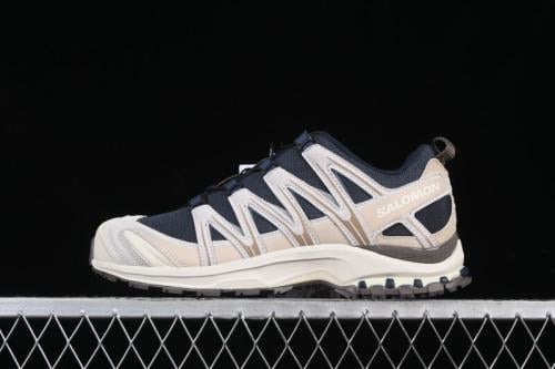 OUTDOOR TRAIL RUNNING SHOES NAVY BLUE/BEIGE
