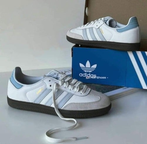 Adidas White Blue Samba OG