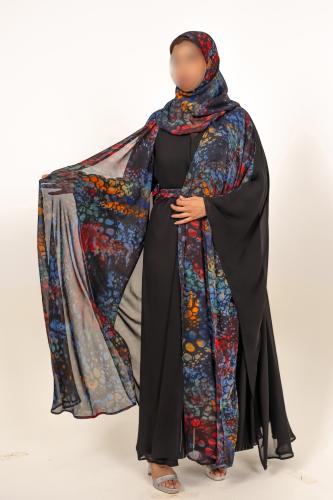 عبايه شيفون ملكي