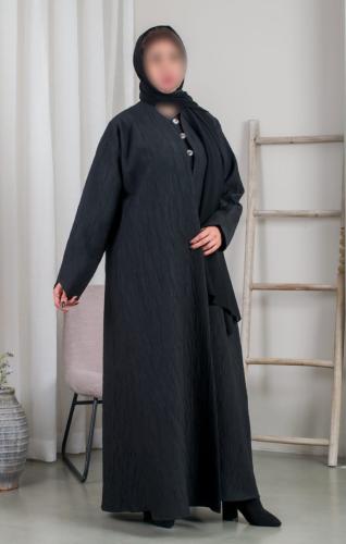 عبايه جاكار اسود نص كلوش