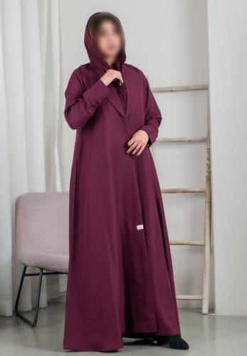 عبايه كريب نص كلوش مع جيب مخفي