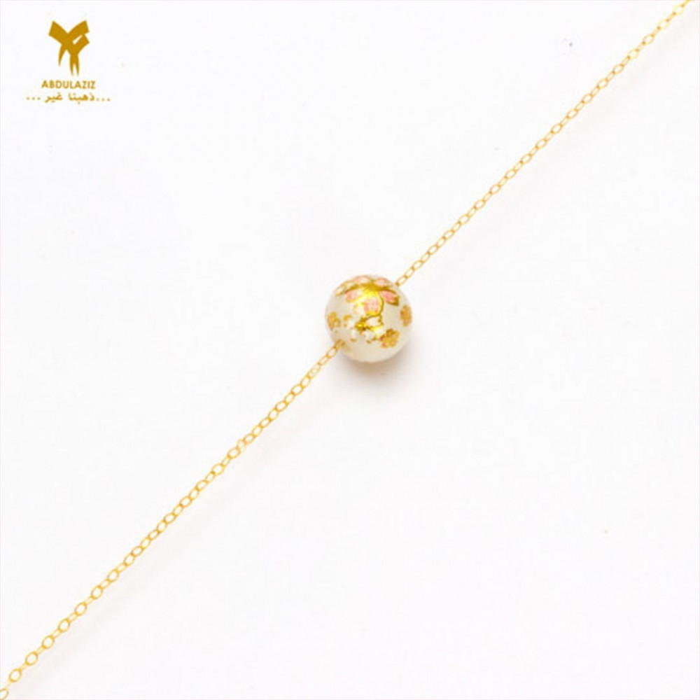18 karat gold necklace with colored 