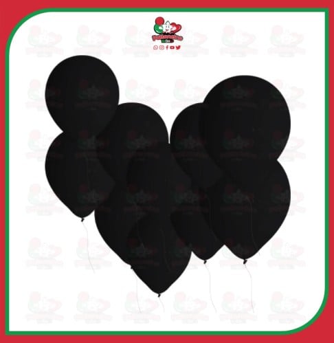 بالون سادة اسود مقاس 12انش عدد 10قطع