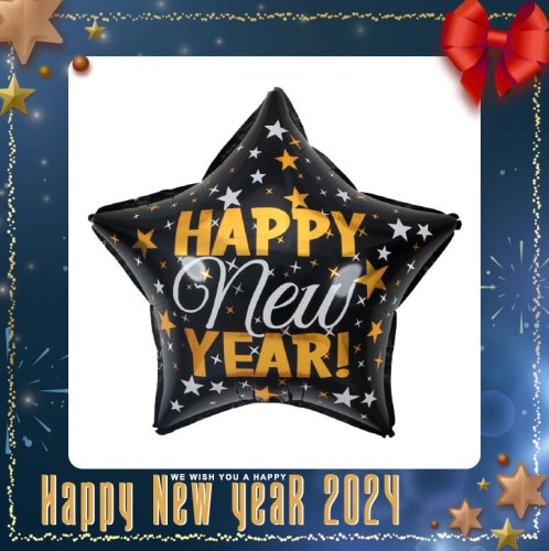 HNY BLK STAR STND - PALLONCINO STORE - Palloncino Store