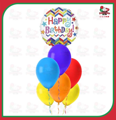 مجموعة بالونات عيد ميلاد شرائط