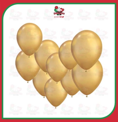 بالون كروم ذهبي مقاس 12انش عدد 10قطع