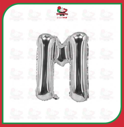حرف M لون فضي مقاس 32 انش
