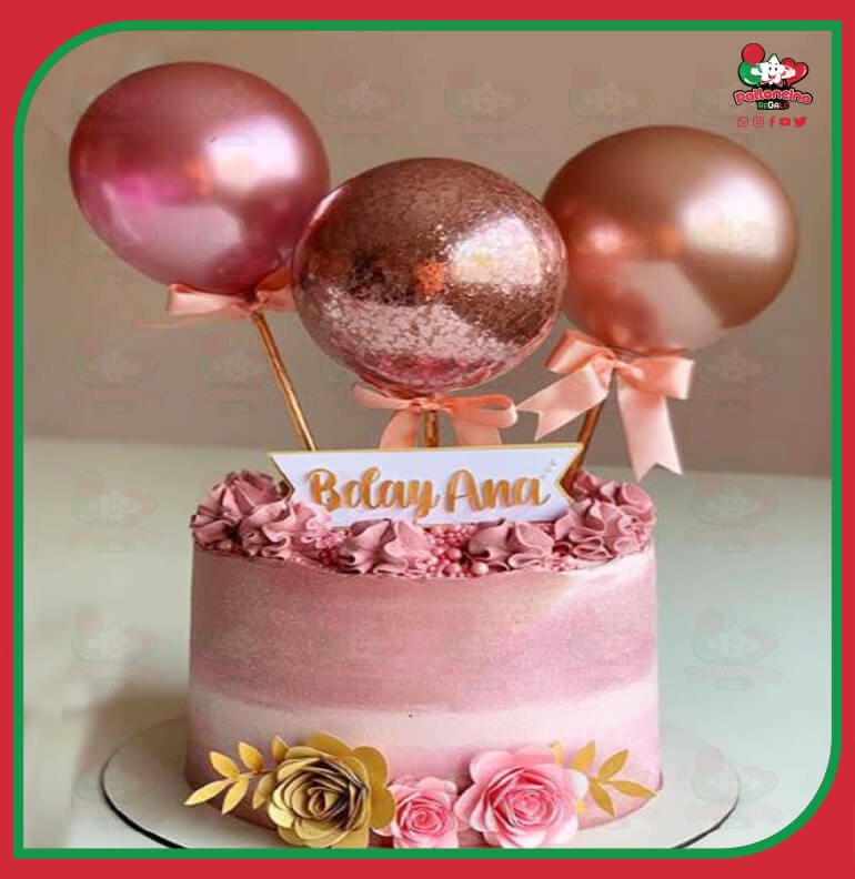ROSE GOLD CHROME BALLOON CAKE TOPPERS, 3 PIECES - PALLONCINO STORE -  Palloncino Store