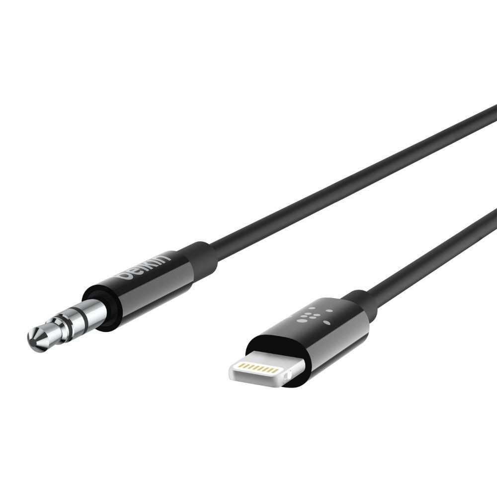 Belkin Lightning to AUX Connector - Black - موقع بوكس أصفر