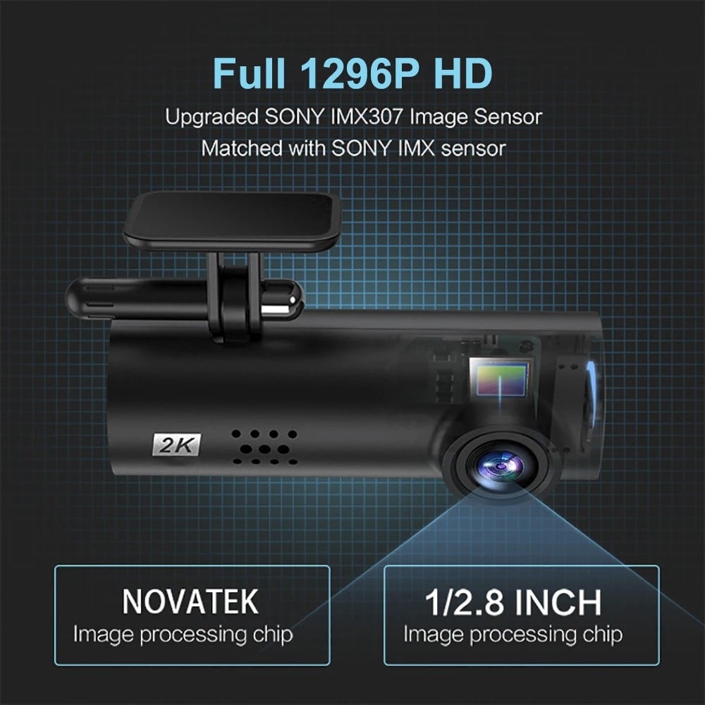 داش كام كاميرا سيارة امامية واي فاي بدقة 2K من باستك BC2256