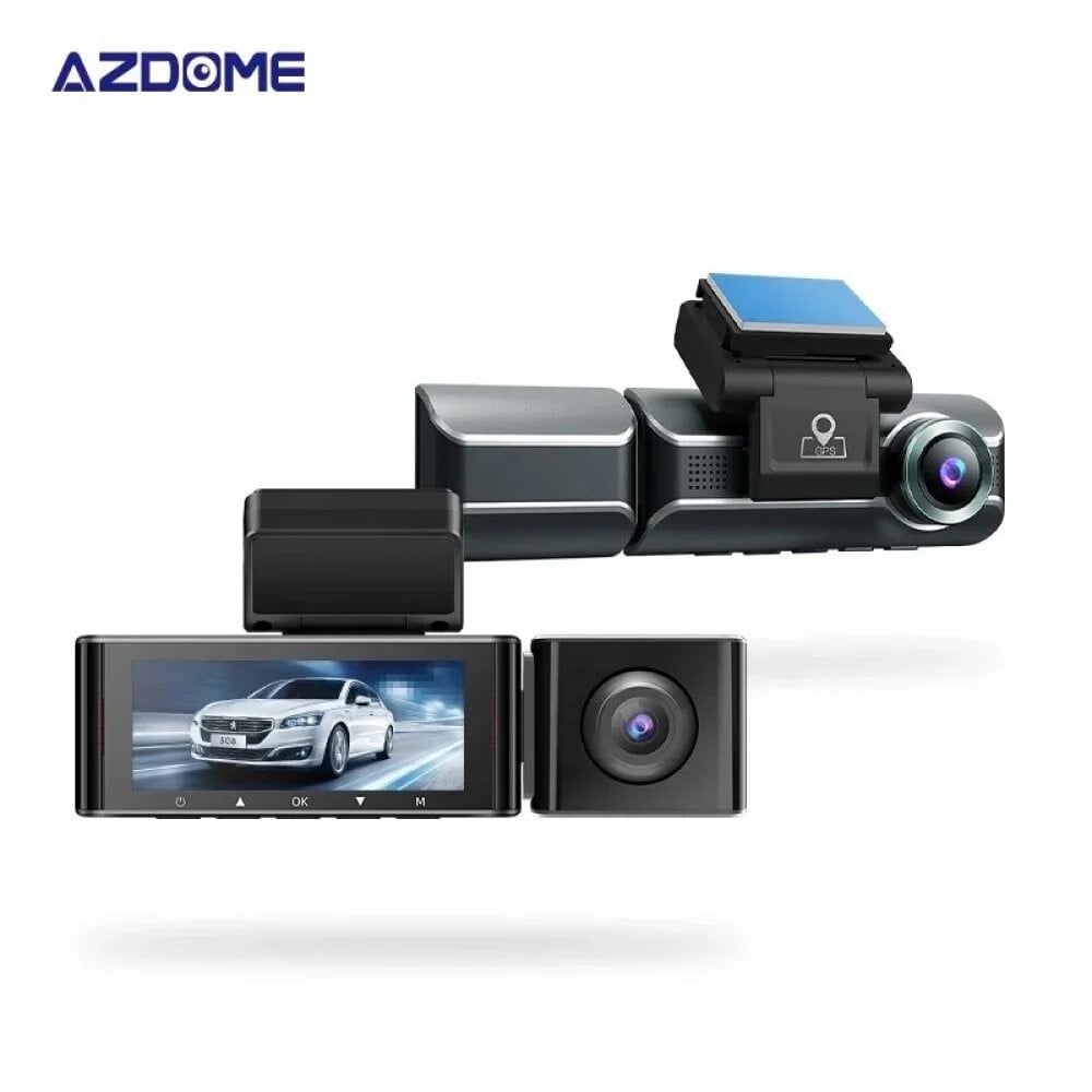 AZDOME Dash Cam 4k front, indoor and rear M550 PRO AZDOME - بوكس أصفر