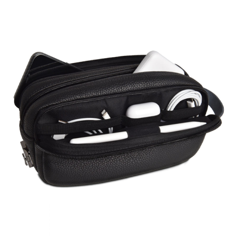 شنطة يد للسفر مضادة للسرقة Salem Travel Pouch متعددة الطبقات مضادة للماء والغبار مقاس 23x11x11cm لون أسود BC1739