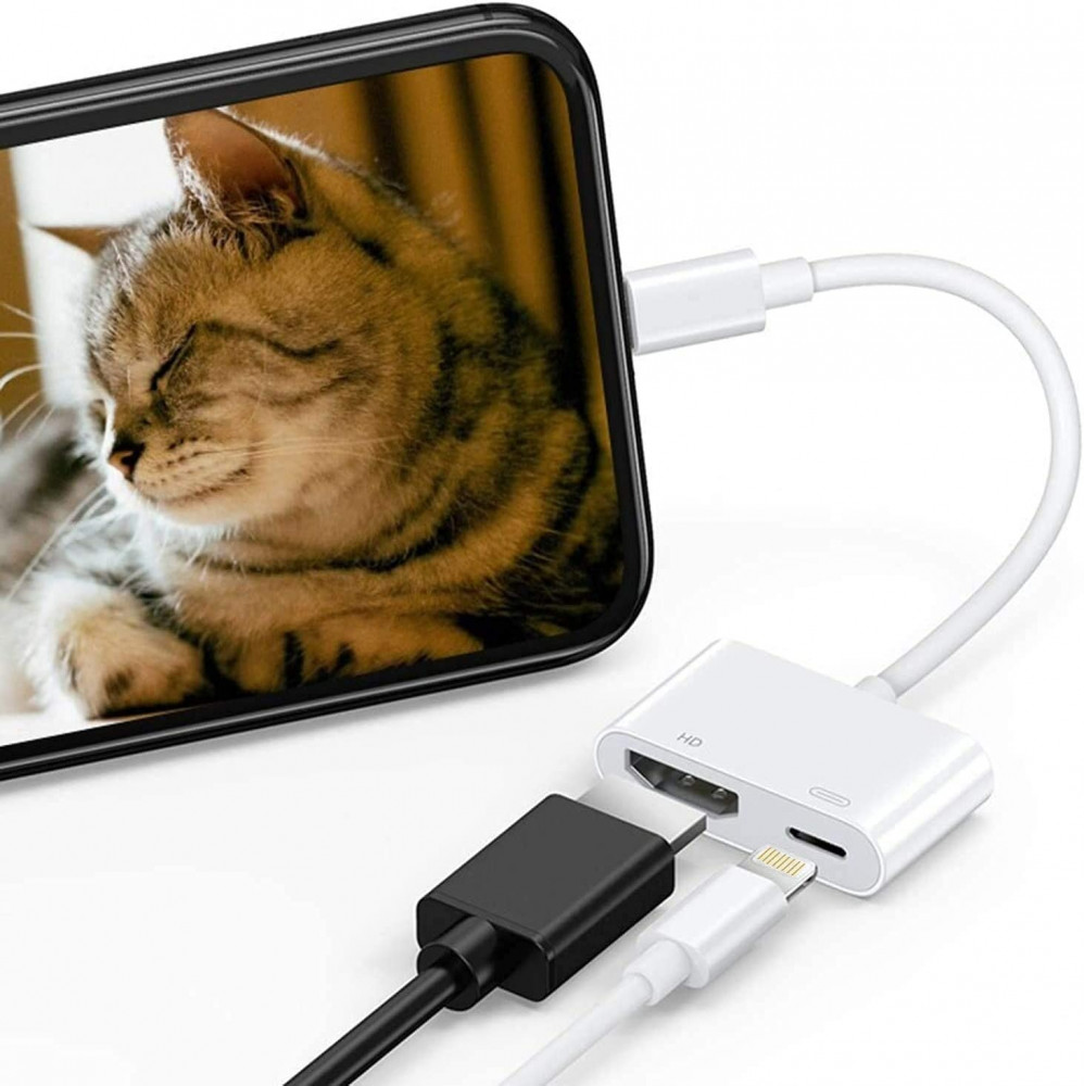 Bastik BC1007 Lightning HDMI cable to display iPhone screen and charging  port - موقع بوكس أصفر
