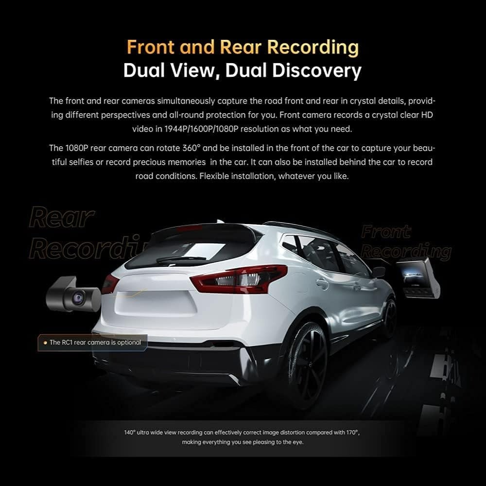 DDPAI Z40 dash cam with two front and rear cameras and GPS