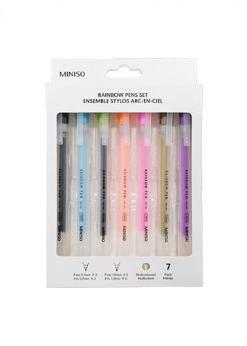 مجموعة أقلام قوس قزح بـ 7 ألوان متعددة (2 أقلام 0....