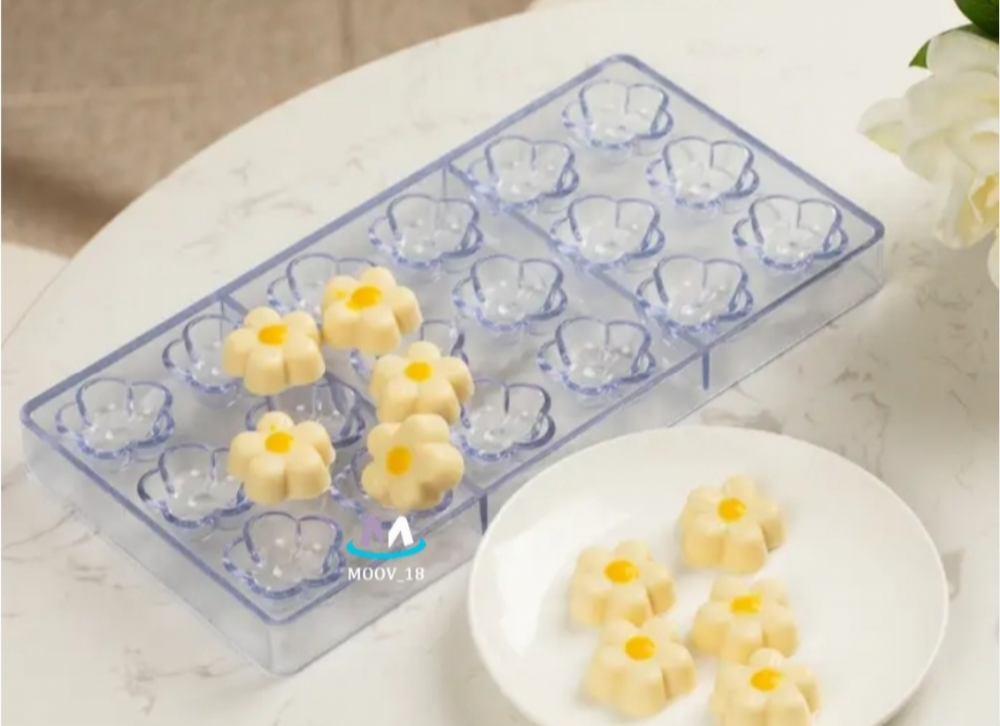 قالب اكريلك للشوكولاته شكل وردة (175)