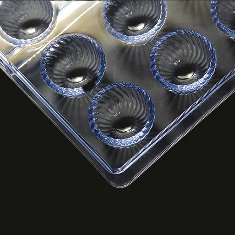 قالب اكريلك للشوكولاته شكل الدوامة مقاس 3 سم