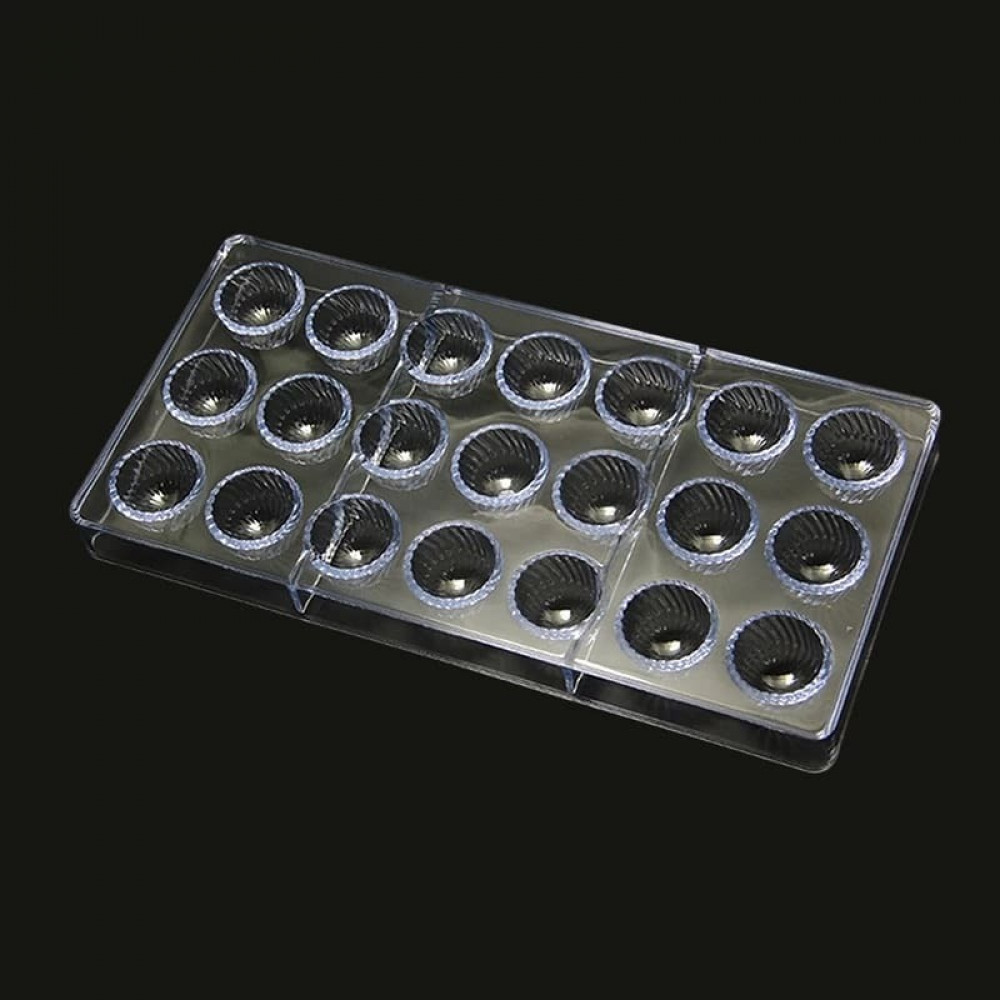 قالب اكريلك للشوكولاته شكل الدوامة مقاس 3 سم