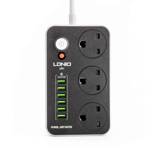 توصيلة كهرباء فيش+USB بطول 5 متر من LDNIO