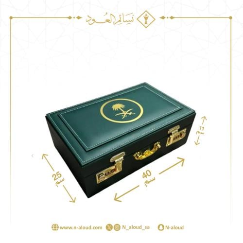 شنطة جلد إيطالي بشعار سيفين ونخلة مقاس كيلو
