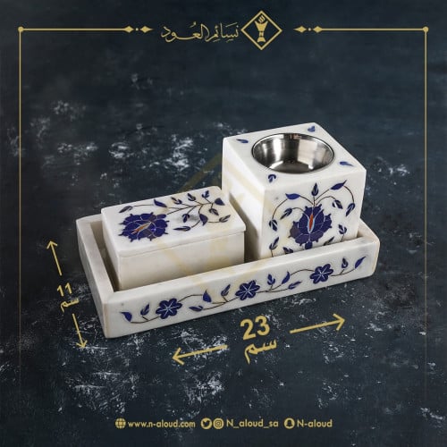 طقم رخام ورد أحمر