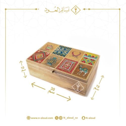 صندوق خشبي تراثي رسم يدوي كبير