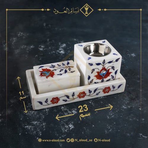 طقم رخام ورد أحمر