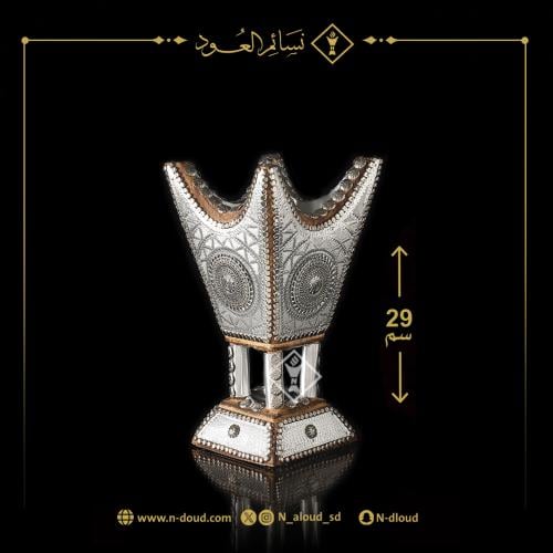 مبخرة ملكية المنيوم خشب بني محروق كبير جداً