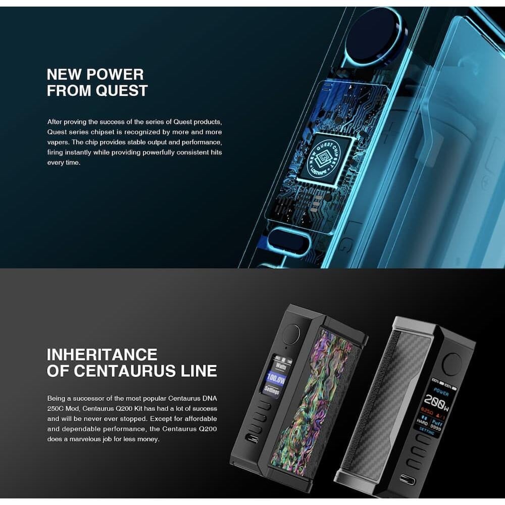 elfbar elfa kaufen Centaurus Q200 Mod by Lost Vape - 200w 18650 Dual Batteries E-cigarette main image 0