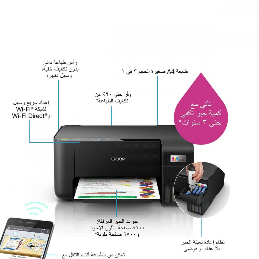 Epson EcoTank ET-2710 Scanning, Printing & Copying. 