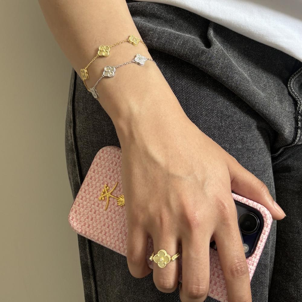 Van Cleef Zircon Bracelet مجوهرات ميار أفضل متجر مجوهرات فضة في