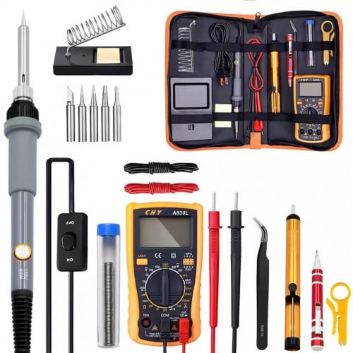حقيبة ادوات لحام مع جهاز قياس 23 في 1 Electric soldering iron kit 23 in 1