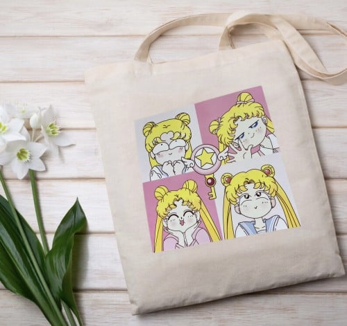 Sailor online moon large plastic tote bag nwt