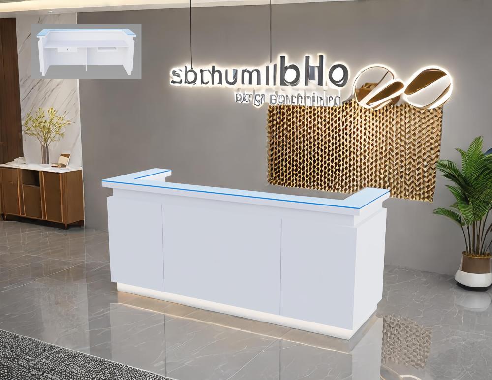 Modern counter with lighting 240cm