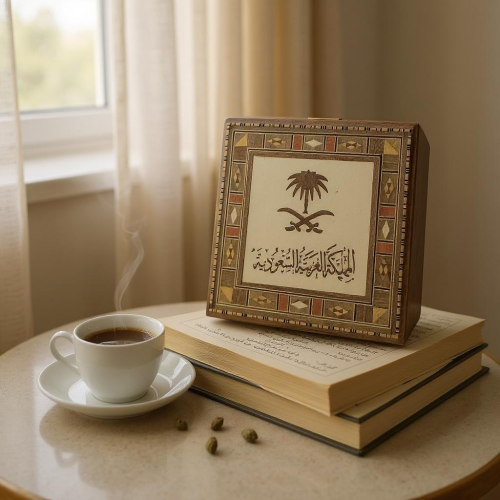 علبة فاخرة من خشب الموزاييك حفر ليزر
