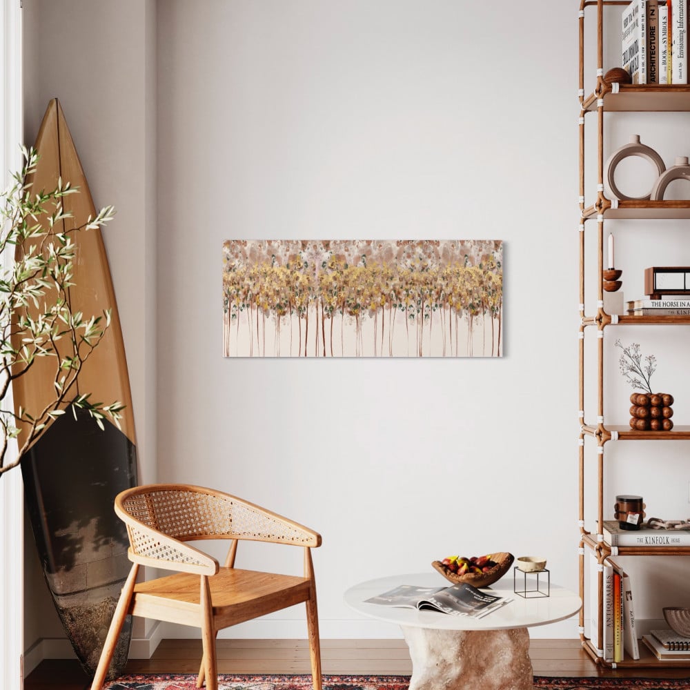 لوحة جدارية تجريدية أخضر وبني - 353