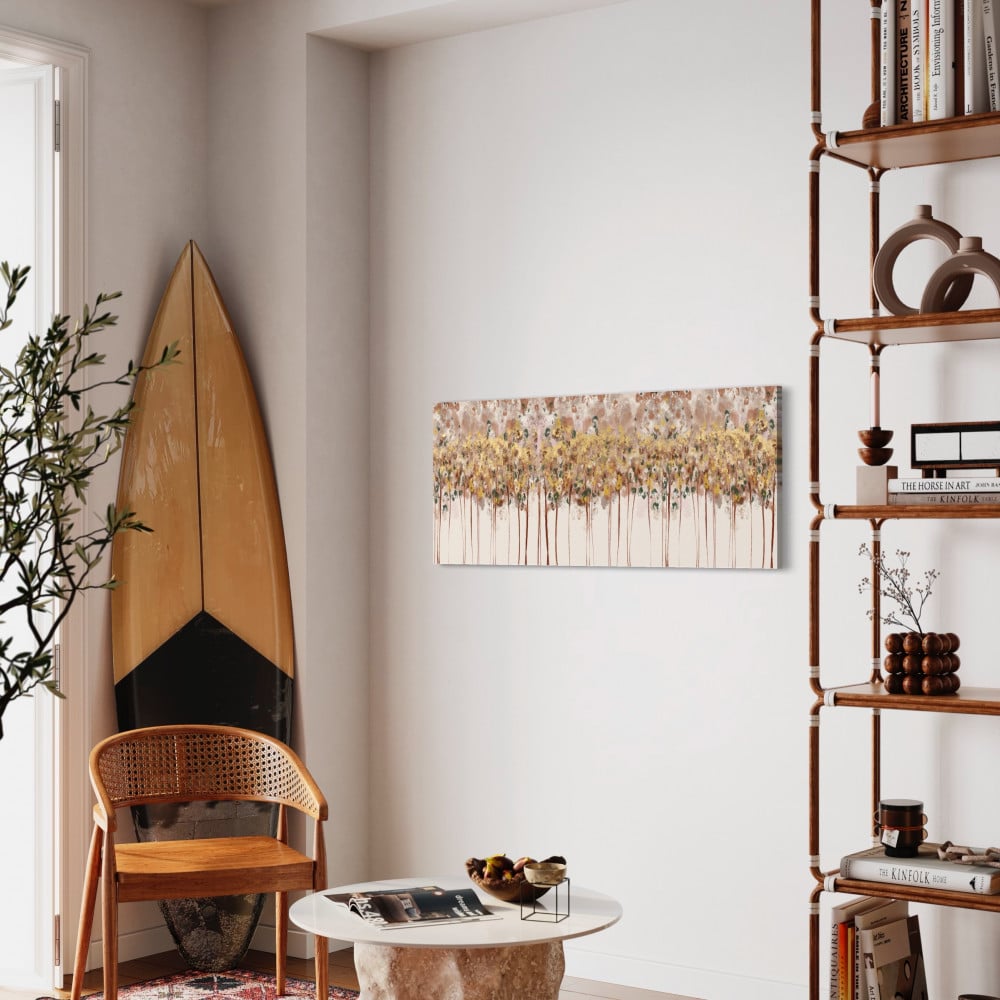 لوحة جدارية تجريدية أخضر وبني - 353