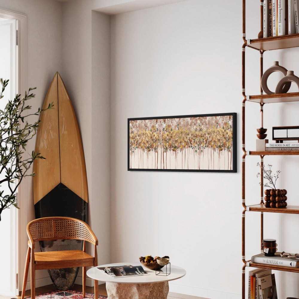 لوحة جدارية تجريدية أخضر وبني - 353