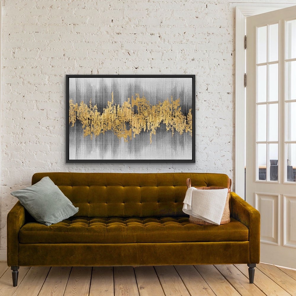 لوحة جدارية تجريدية أوراق رمادي وأبيض - 349