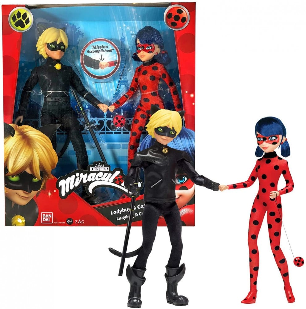 Miraculous Fashion Doll - Mission Accomplished Ladybug & Cat Noir 2Pack