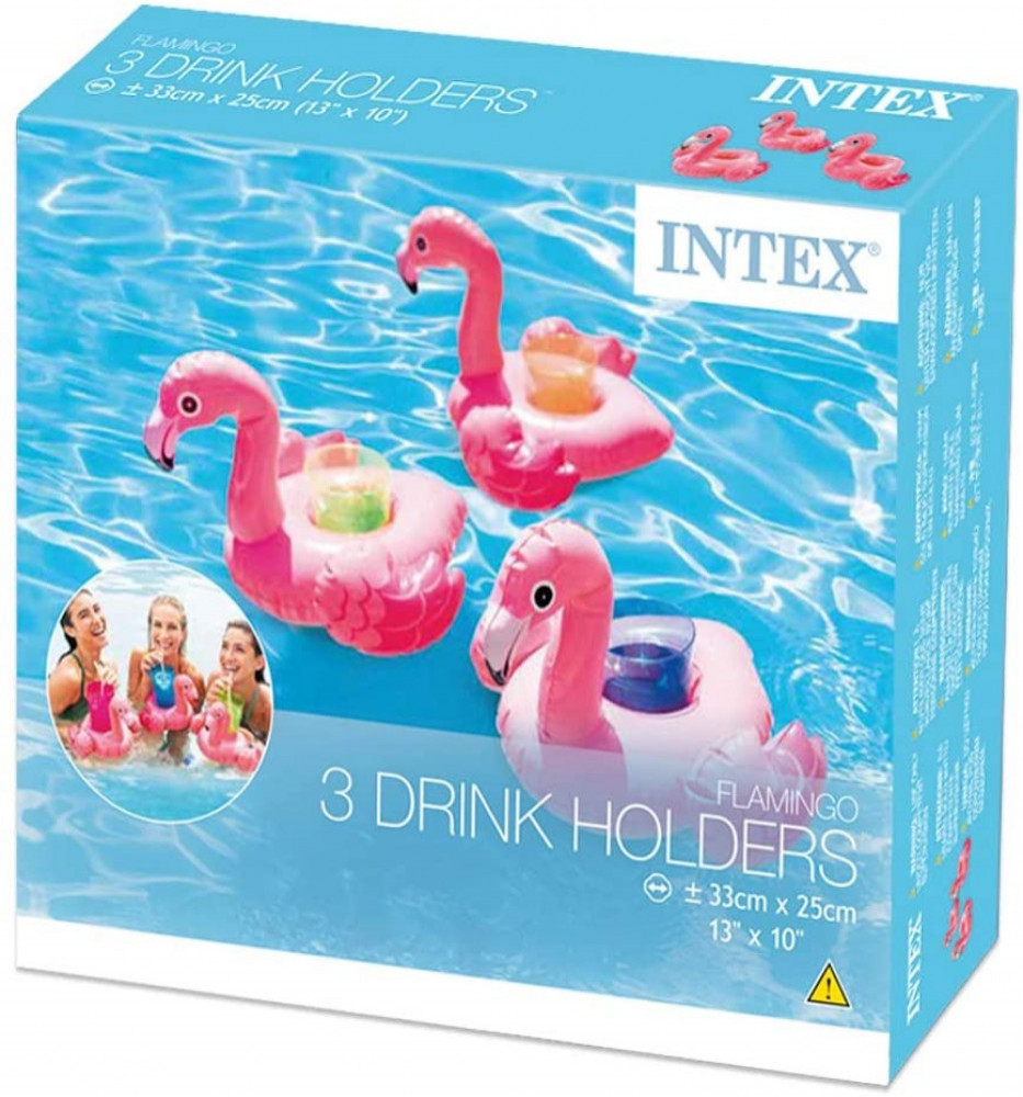 Intex Flamingo Inflatable Drink Holders - 3 Pack (57500)